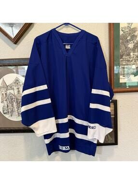 Vintage 90s RARE CCM Hockey Jersey Mens XL Blank Toronto Maple Leafs Blue/White